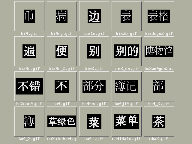 Tillg�ngliga tecken; bild 2