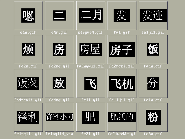 Tillg�ngliga tecken; bild 6