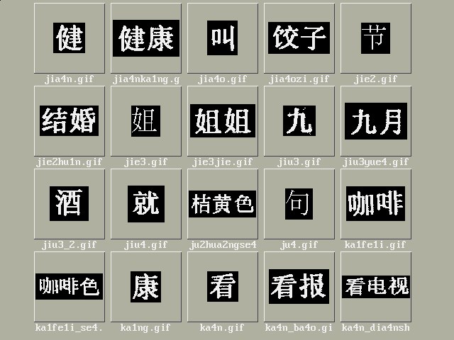 Tillg�ngliga tecken; bild 12