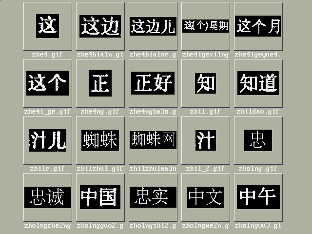 Tillg�ngliga tecken; bild 32